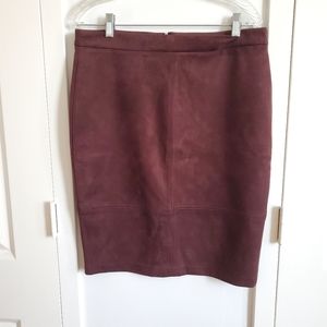 Faux Suede pencil skirt size 10 chocolate brown